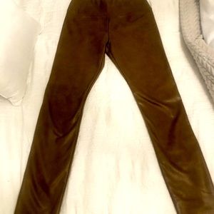 7 for all mankind pleather leggings, size small, cigar brown color